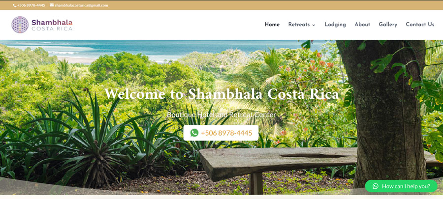 Shambhala Costa Rica website